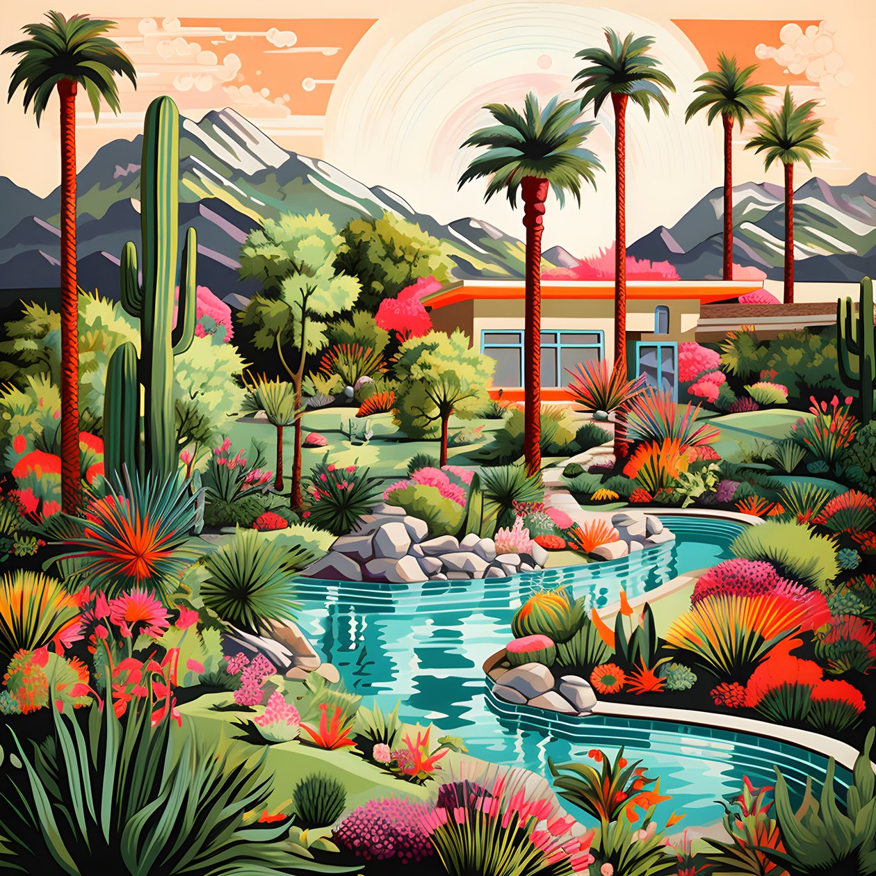 szczegółowa ilustracja Palm Springs 4 autorstwa Kurt Heppke
