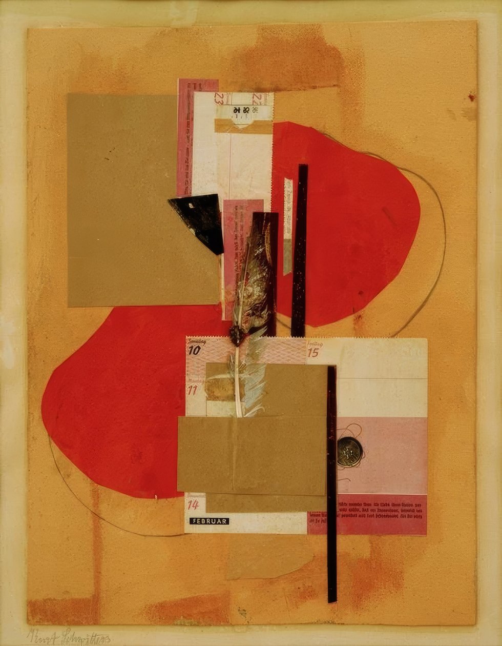 2 czerwone plamki autorstwa Kurt Schwitters