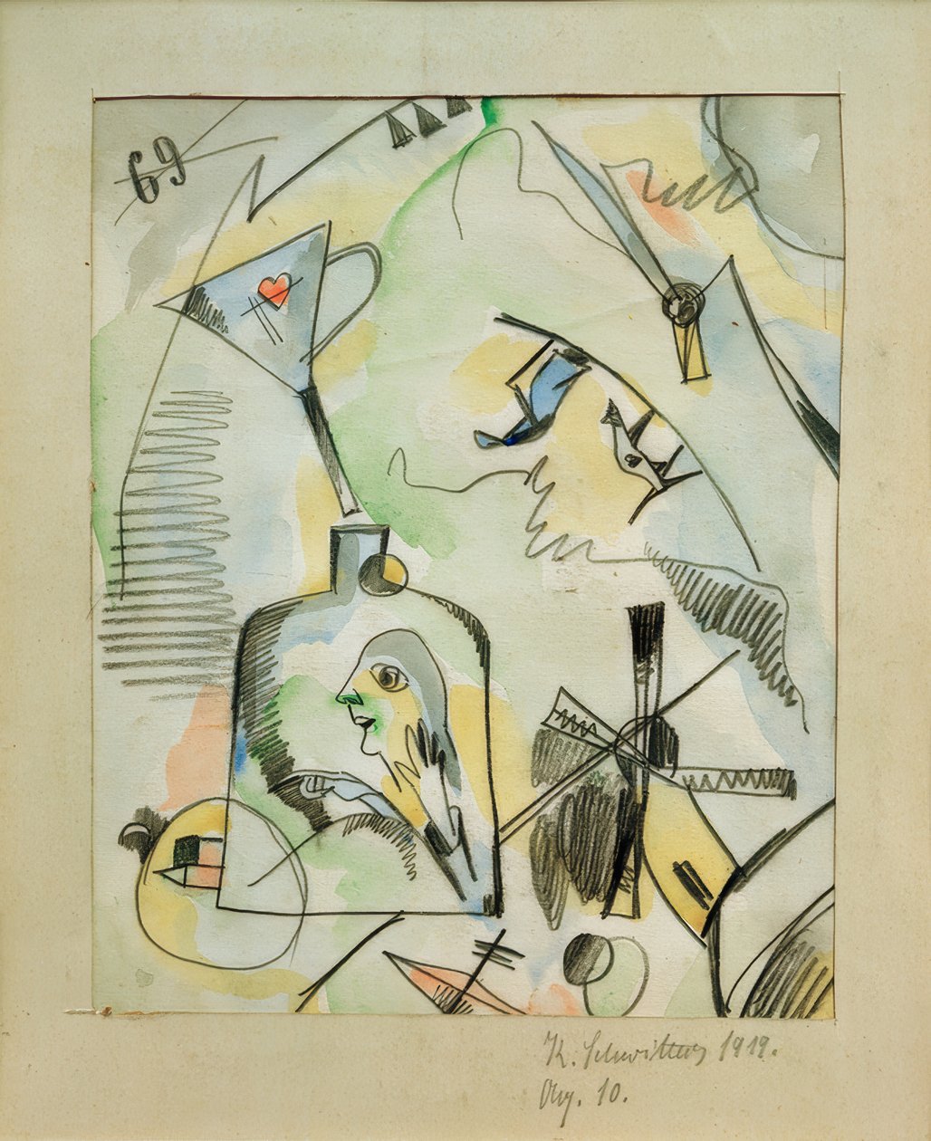 Aq. 10 (młynę, ty młynasz, on młyna) autorstwa Kurt Schwitters