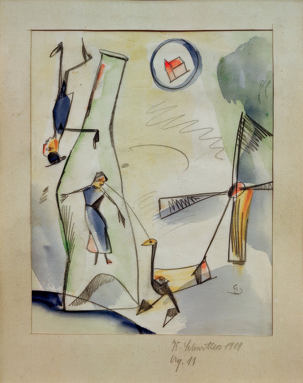 Aq. 11 (zdjęcie-kobieta-gęś) autorstwa Kurt Schwitters
