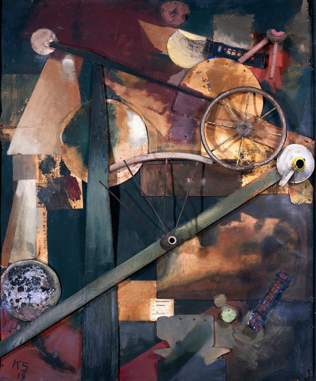 "Kompozycja pour dames" (konstrukcja szlachetna dla kobiet) autorstwa Kurt Schwitters