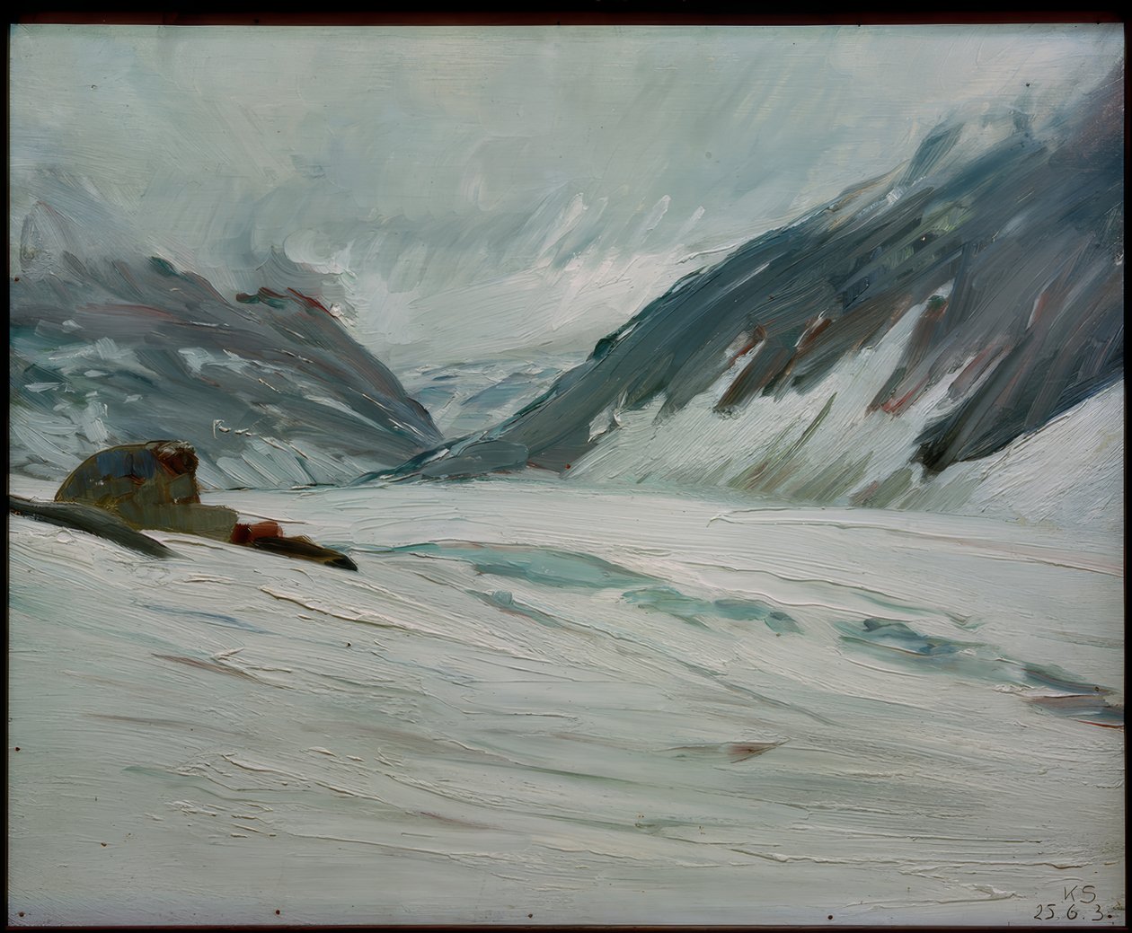 Głęboka woda ze śniegiem autorstwa Kurt Schwitters