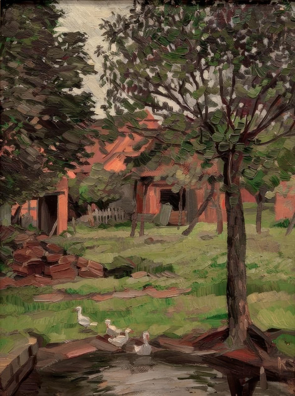 Gospodarstwo z gęsiami autorstwa Kurt Schwitters