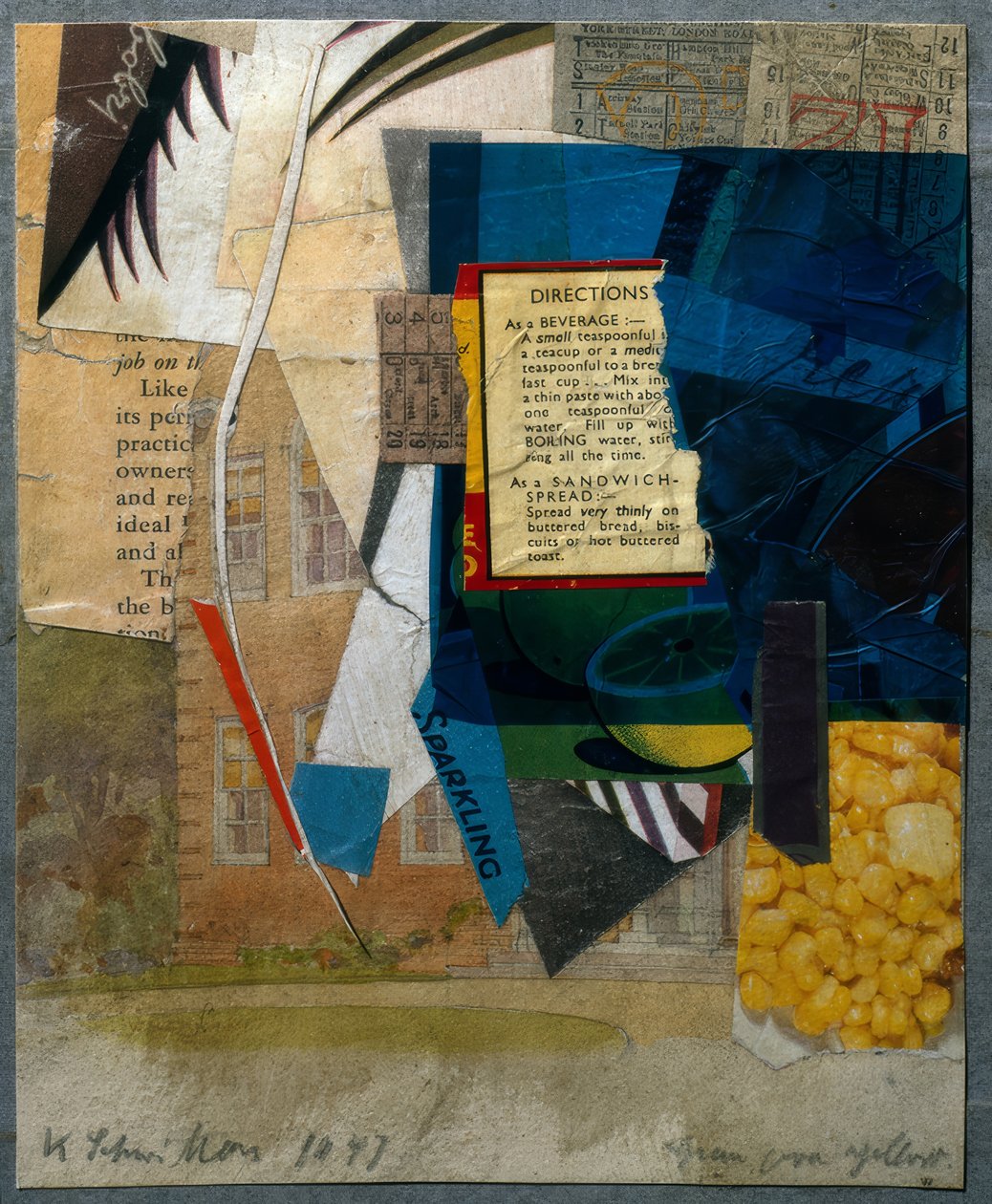 Zielony nad żółtym autorstwa Kurt Schwitters