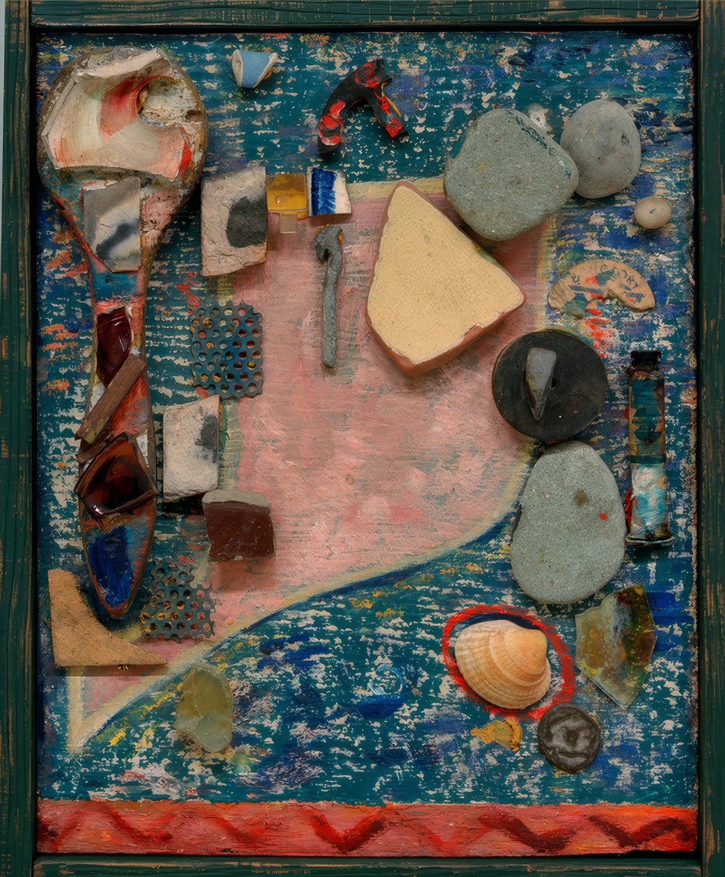 Mały obraz Merz z wieloma częściami autorstwa Kurt Schwitters