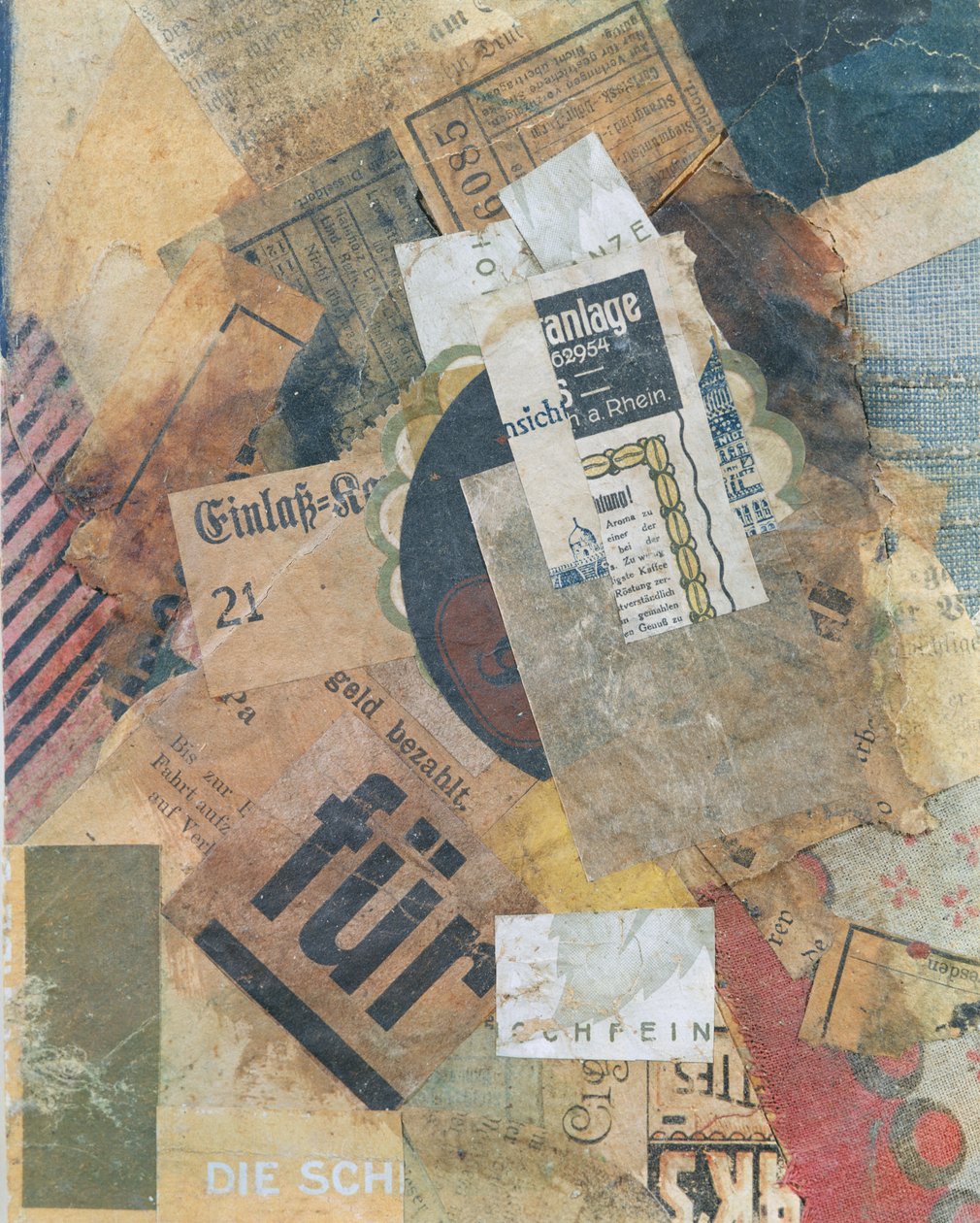 Merz 94 zielona plama, 1920 autorstwa Kurt Schwitters