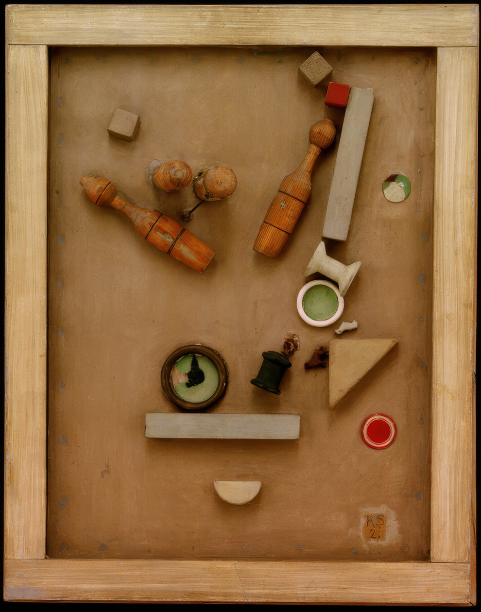 Merzbild 46 A. Obraz w kształcie stożka autorstwa Kurt Schwitters