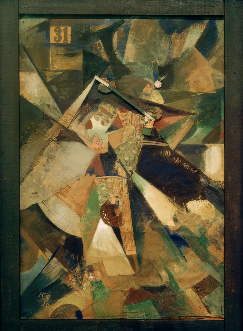 Merzbild trzydzieści jeden autorstwa Kurt Schwitters