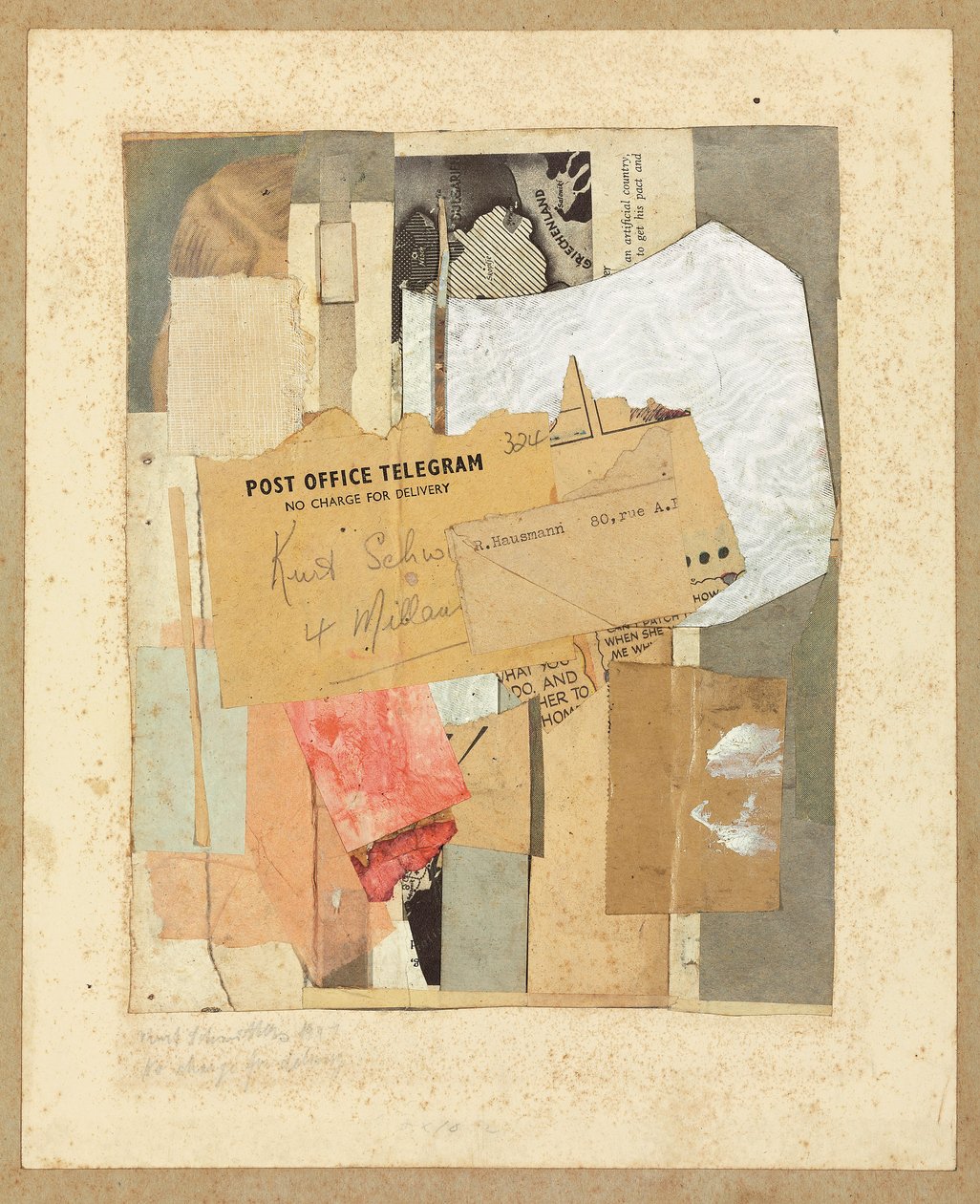 Brak opłat za dostawę, 1947 autorstwa Kurt Schwitters