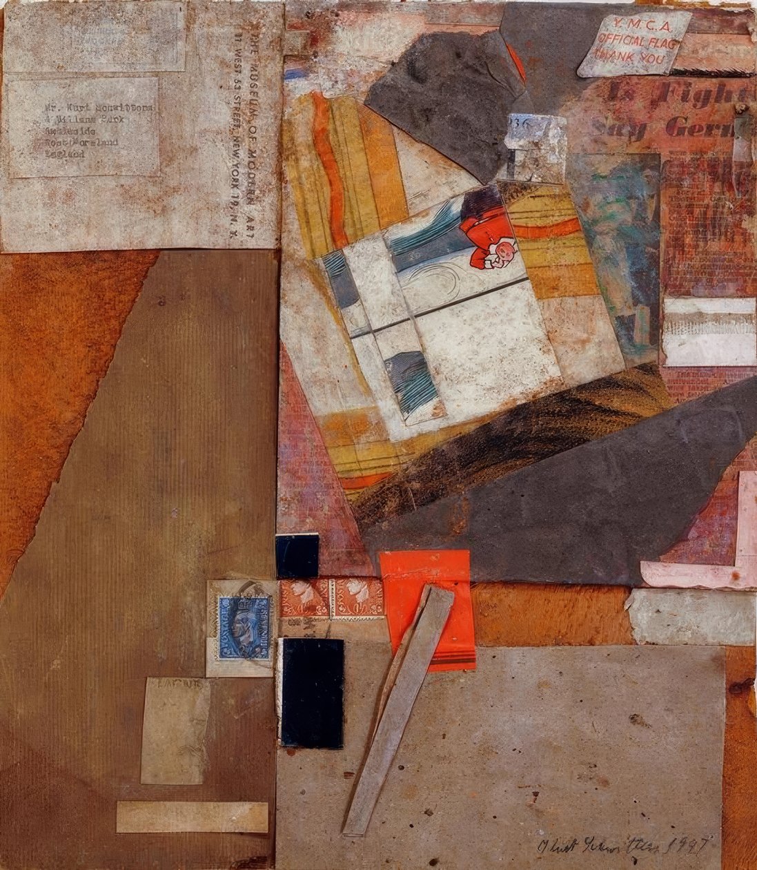 Ohne Titel (Oficjalna flaga YMCA, dziękuję) autorstwa Kurt Schwitters