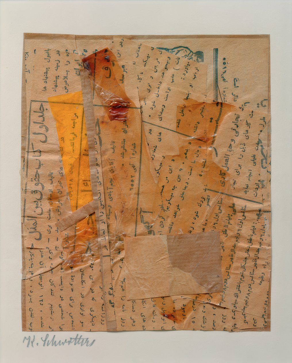 Bez tytułu (z częściami Koranu) autorstwa Kurt Schwitters