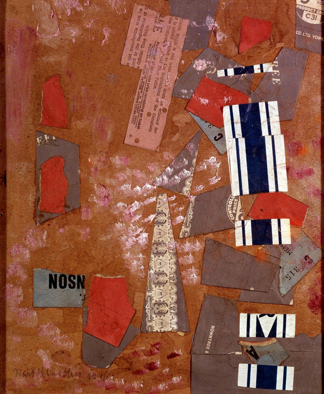 Biały karnawałowy kolaż Kurta Schwittersa (1887-1948) 1946 Ze zbiorów prywatnych autorstwa Kurt Schwitters