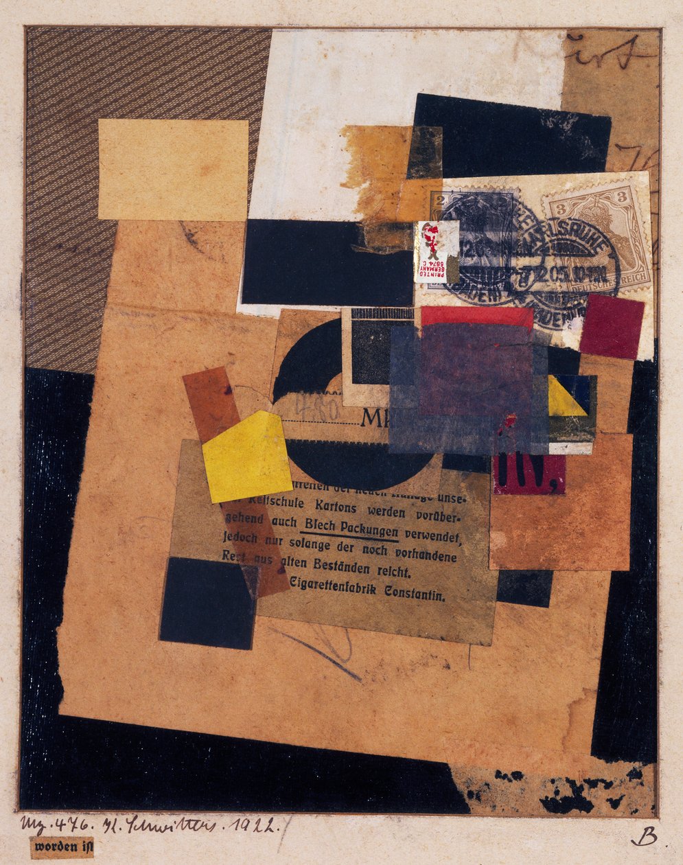 „Worden jest” 1922 (kolaż) autorstwa Kurt Schwitters