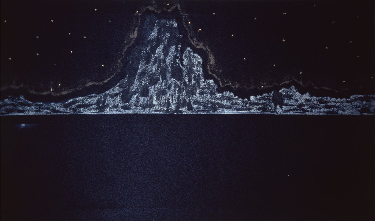 Midnight Eruption, 2004 (akwarela na papierze) autorstwa Kurtis L. Miller