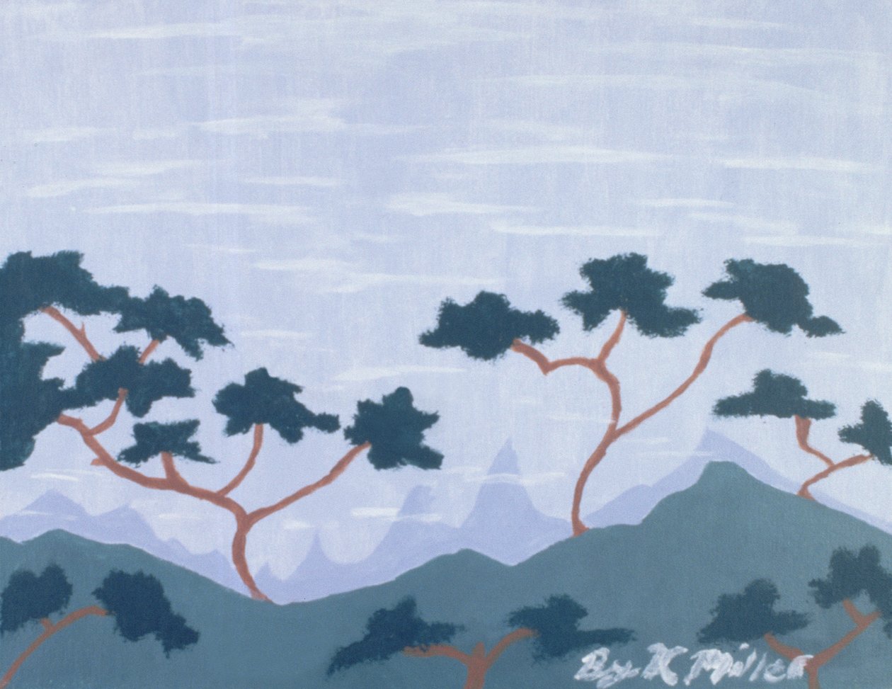 Mountain Peaks, 2004 (akryl na płótnie) autorstwa Kurtis L. Miller