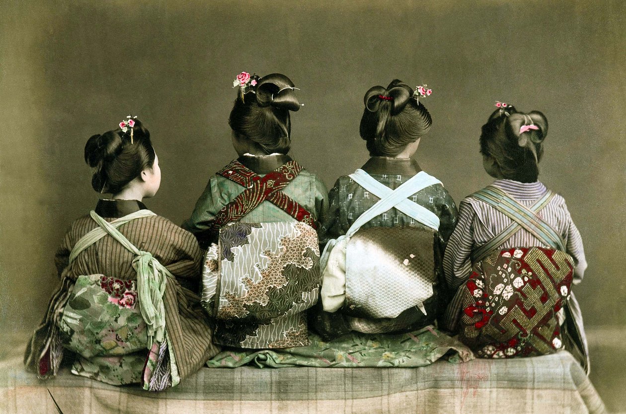 Tancerki, ok. 1890 autorstwa Kusakabe Kimbei
