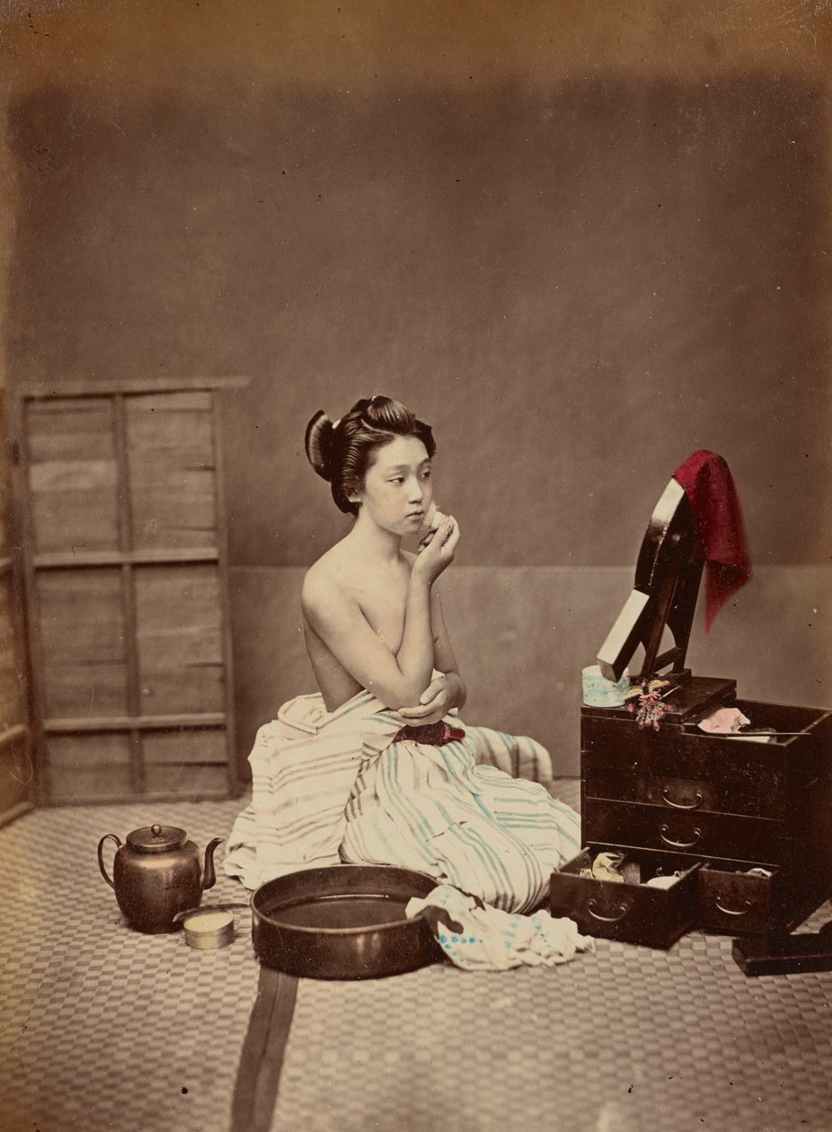 Toaleta japońska, ok.1880 autorstwa Kusakabe Kimbei