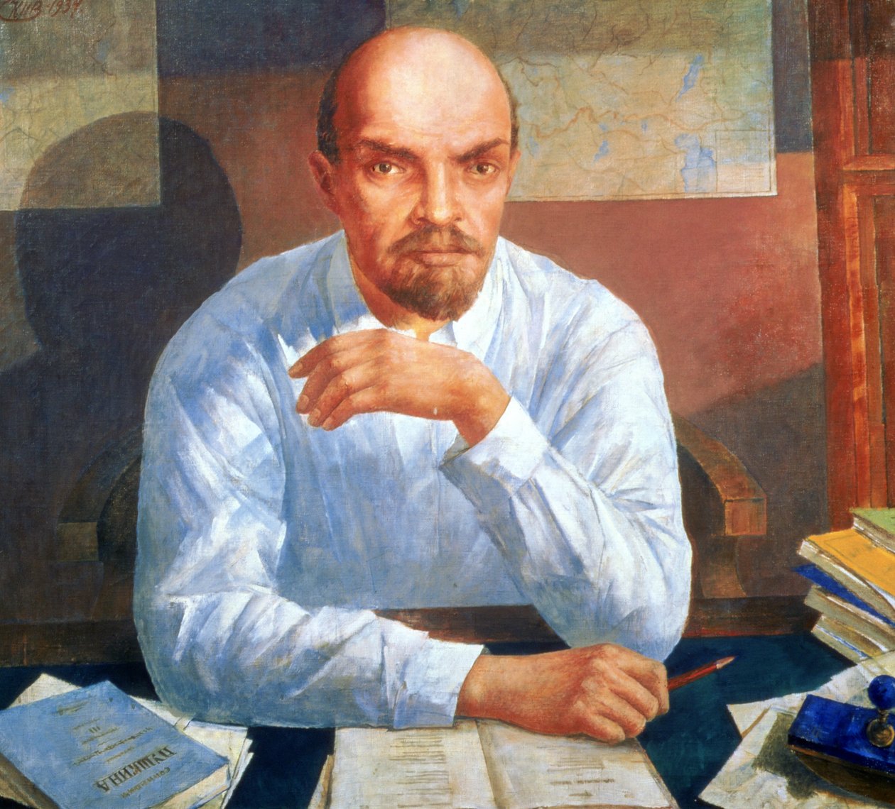 Portret Włodzimierza Iljicza Lenina (1870-1924), 1934 autorstwa Kuzma Sergeevich Petrov Vodkin