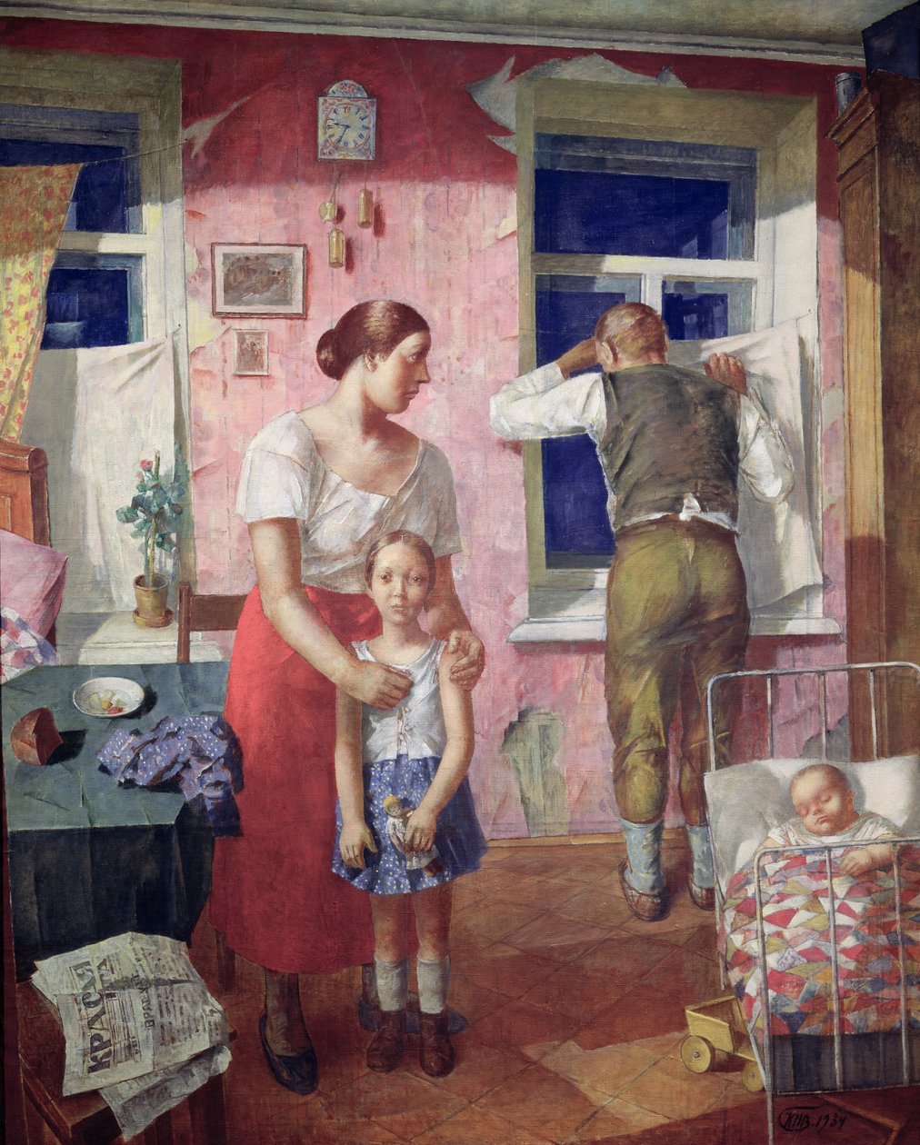 Alarm, 1934 autorstwa Kuzma Sergeevich Petrov Vodkin