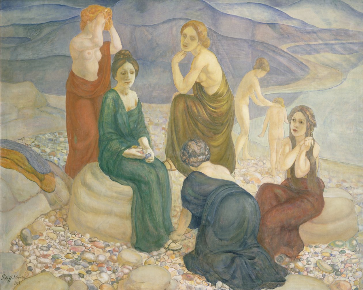 Wieczór, 1908 r. autorstwa Kuzma Sergeevich Petrov Vodkin