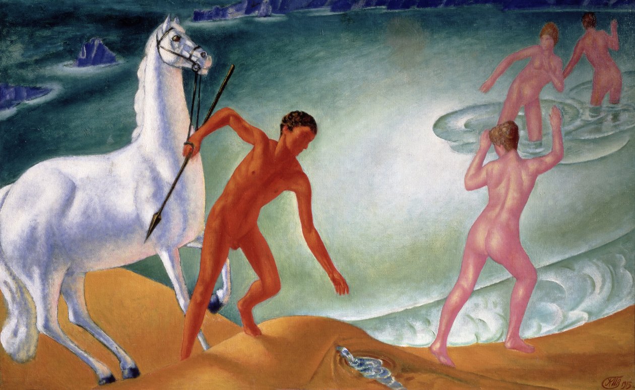 Spragniony wojownik, 1915 autorstwa Kuzma Sergeevich Petrov Vodkin