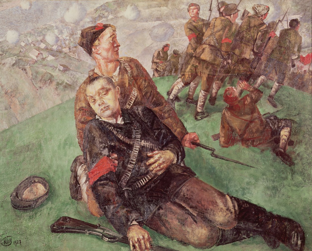 Śmierć komisarza ludowego, 1927 autorstwa Kuzma Sergeevich Petrov Vodkin