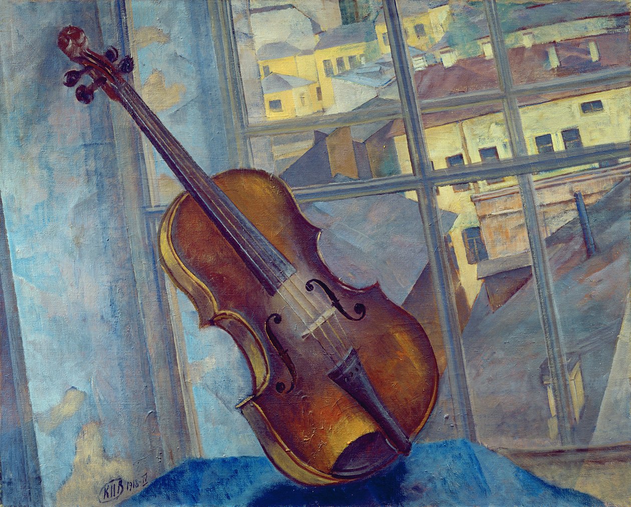 Skrzypce, 1918 autorstwa Kuzma Sergeevich Petrov Vodkin