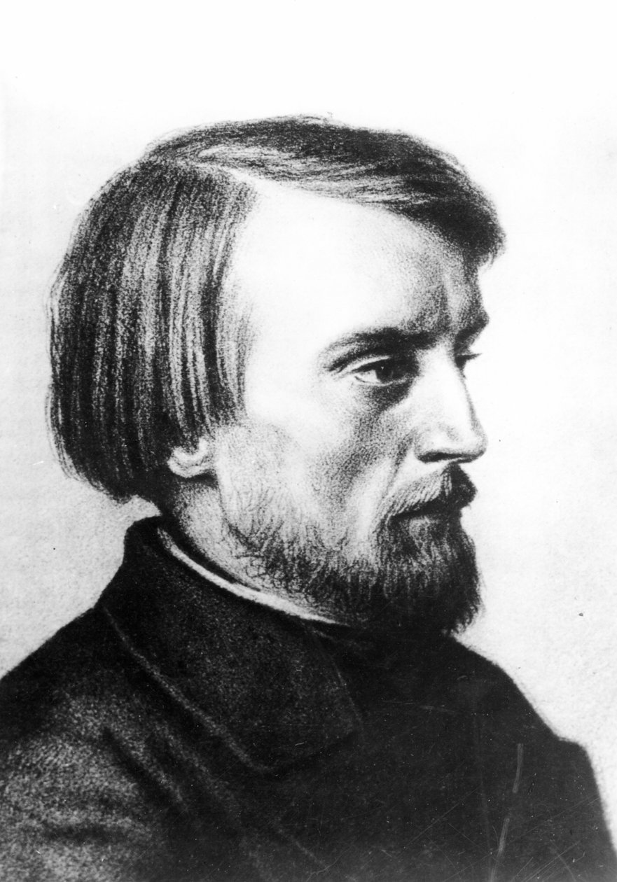 Portret Wissariona Grigoriewicza Bielinskiego (1811–48) 1843 autorstwa Kyrill Antonovitch Gorbunov