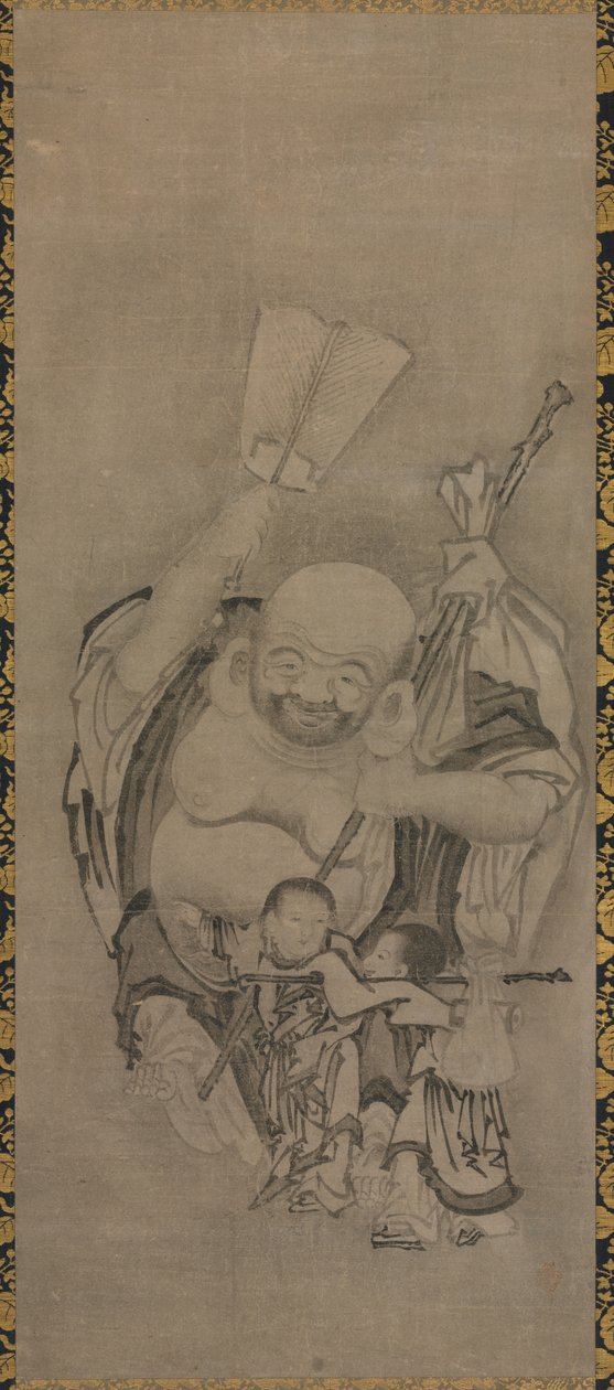 Hotei z taoistycznymi nieśmiertelnymi: Hotei, ok. 1930 1575-1600. autorstwa Kyūseki Tomonobu