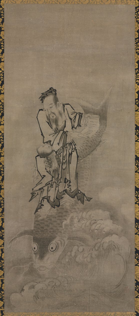 Hotei z Taoist Immortals, koniec XVII-początek XVIII wieku. autorstwa Kyūseki Tomonobu