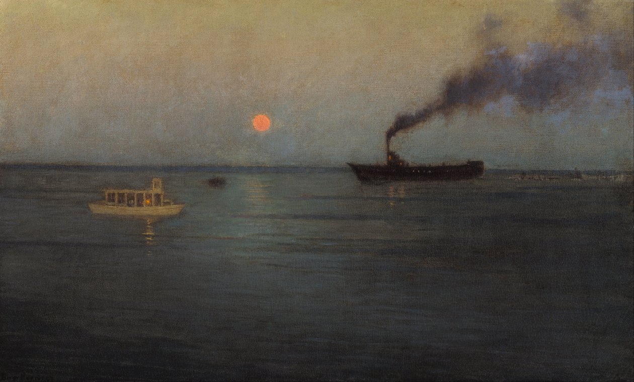 Różany Księżyc przy porcie Charleston autorstwa Lowell Birge Harrison