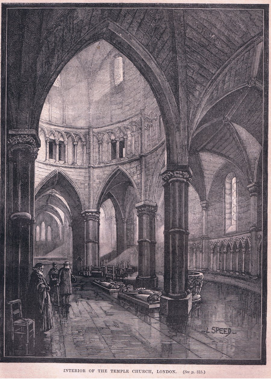 Wnętrze kościoła Temple, Londyn autorstwa L. Speed