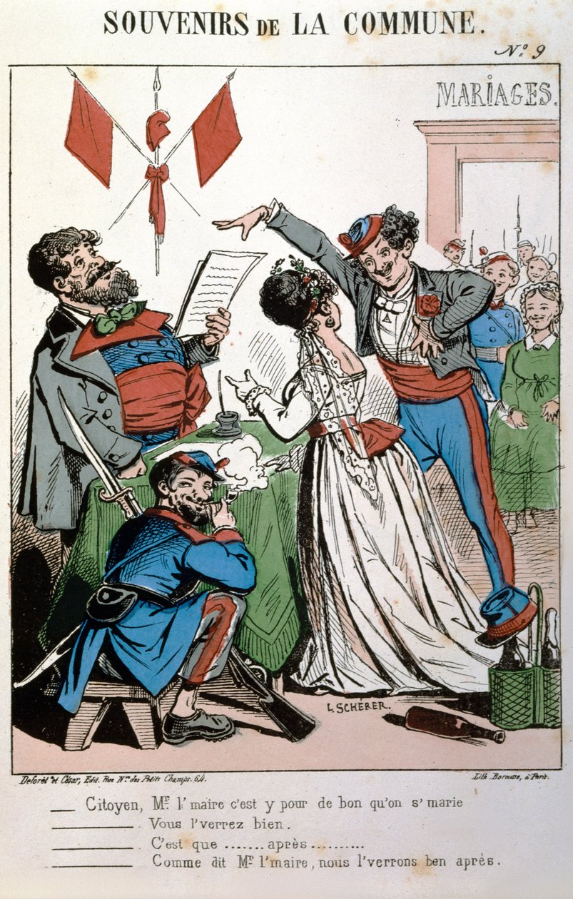 Wspomnienia Gminy, ślub cywilny, 1871 autorstwa L. after Scherer