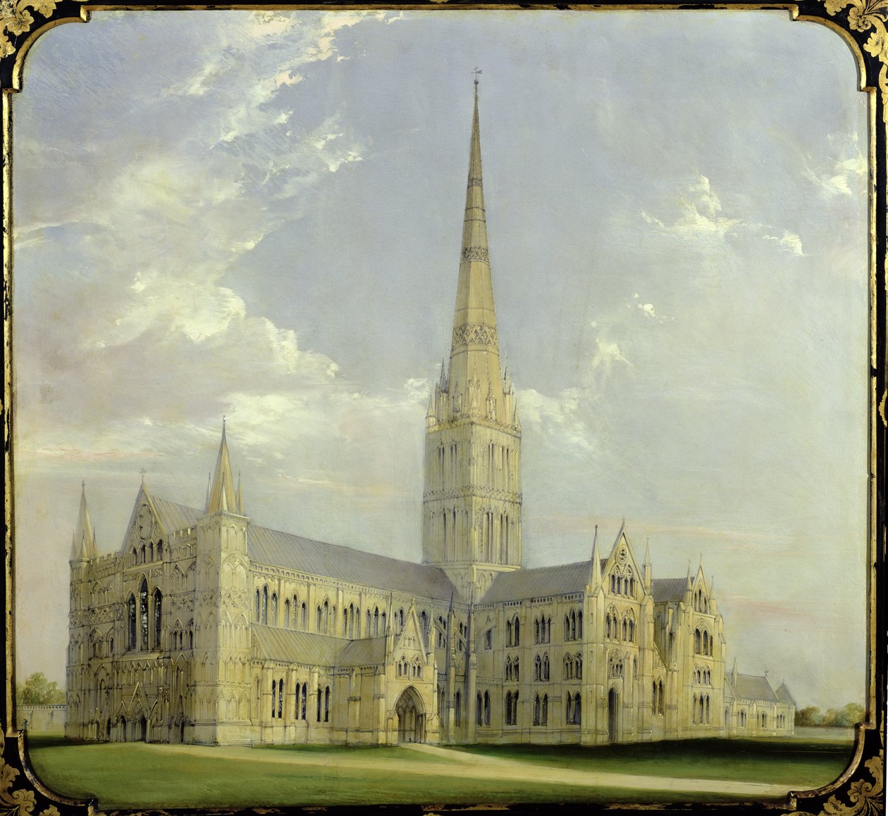 Katedra w Salisbury (olej) autorstwa L. and Bettridge, H. Jennens