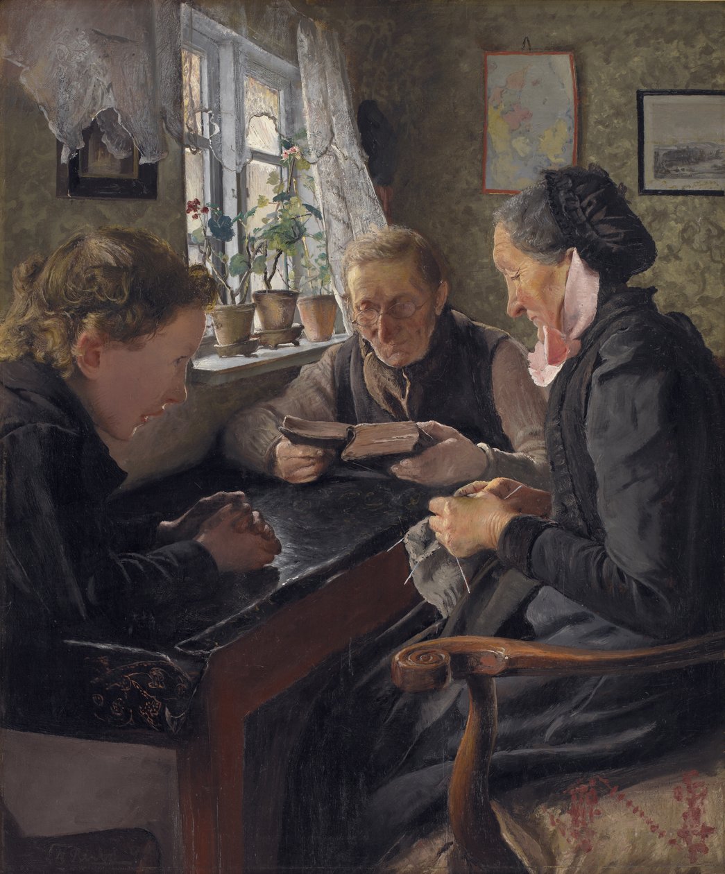 Dziecko odwiedzające dziadków w niedzielę autorstwa Laurits Andersen Ring