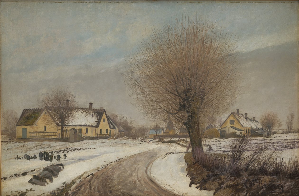 Wioska Sealand. Zima autorstwa Laurits Andersen Ring
