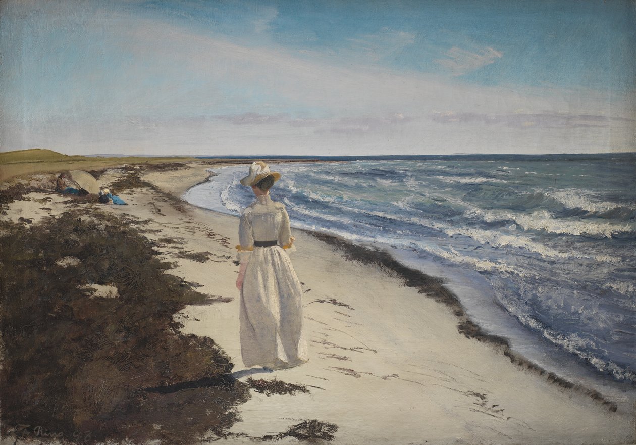 Pani na plaży Karrebæksminde, Zelandia autorstwa Laurits Andersen Ring