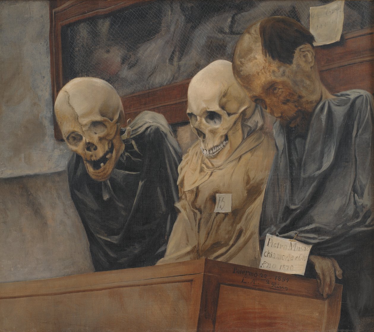 Trzy czaszki z klasztoru kapucynów w Palermo autorstwa Laurits Andersen Ring