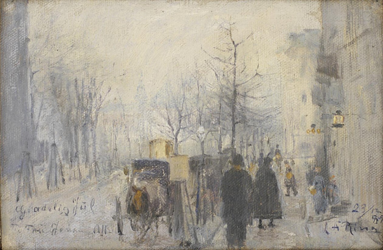 Widok z okna w Café Osborne na Frederiksberg Allé autorstwa Laurits Andersen Ring