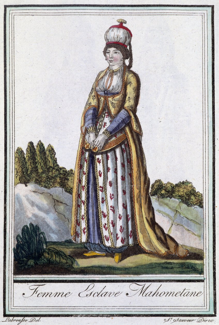 Mahometańska niewolnica - w „”Encyclopédie des voyages”” J. Grasset St Sauveur, wyd. Deroy, Paryż autorstwa L.F. Labrousse