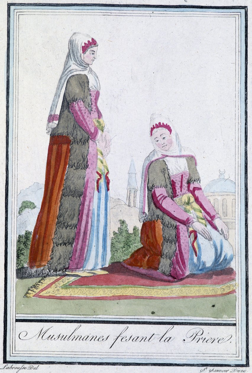 Modlący się muzułmanie - w „Encyclopédie des voyages” J. Grasset St Sauveur, wyd. Deroy, Paryż autorstwa L.F. Labrousse