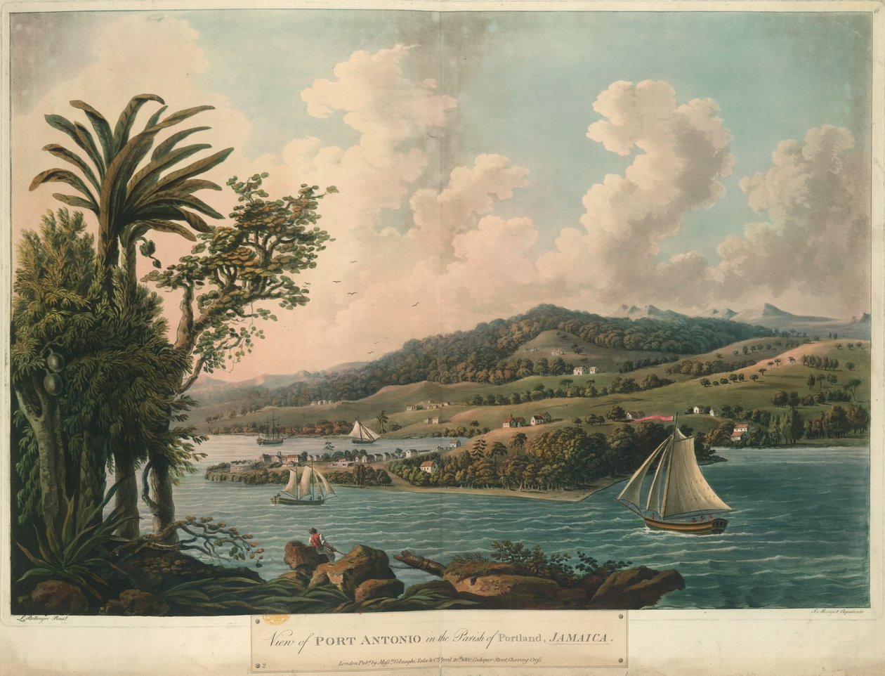 Port Antonio, z Six Views in the Island of Jamaica, litografia I. Merigot autorstwa L. (after) Bellenger