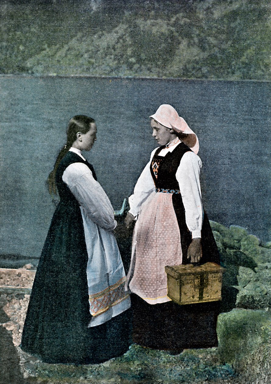 Listonosz, Sognafjorden, Norwegia, ok. 1890 autorstwa L Boulanger