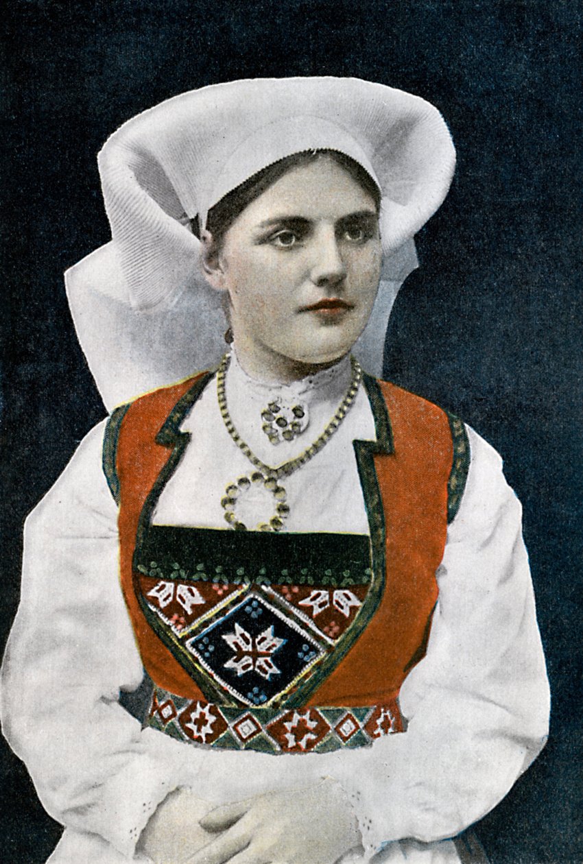Kobieta w norweskim stroju narodowym, ok. 1890 r autorstwa L Boulanger