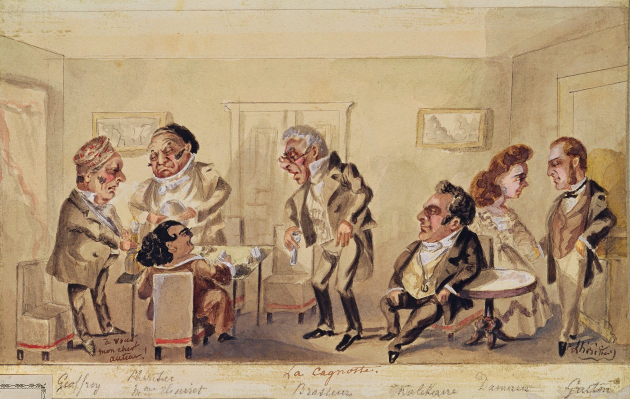 Akt I „La Cagnotte” Eugene Labiche (1815-88) 1864 autorstwa L Heritier