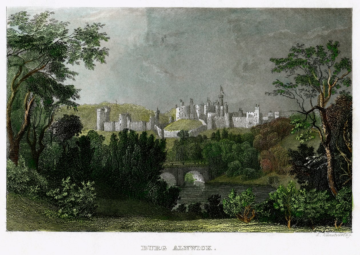 Zamek Alnwick, Northumberland, XVIII-XIX wiek. autorstwa L Kunstvortag