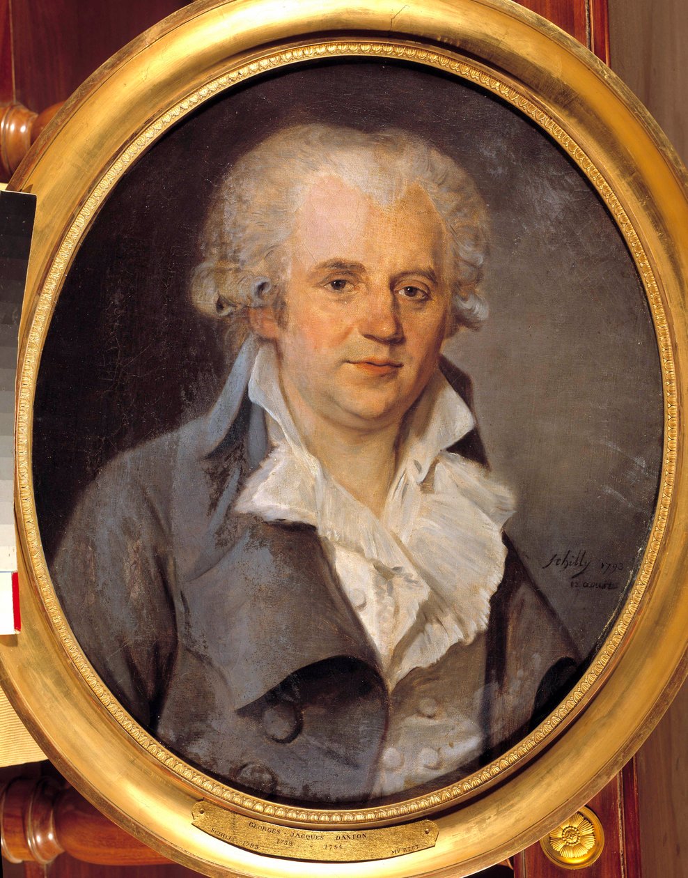 Portret Georgesa Jacquesa Dantona, konwencjonalnego prawnika (1759-1794) 12 sierpnia autorstwa L. L. Schilly