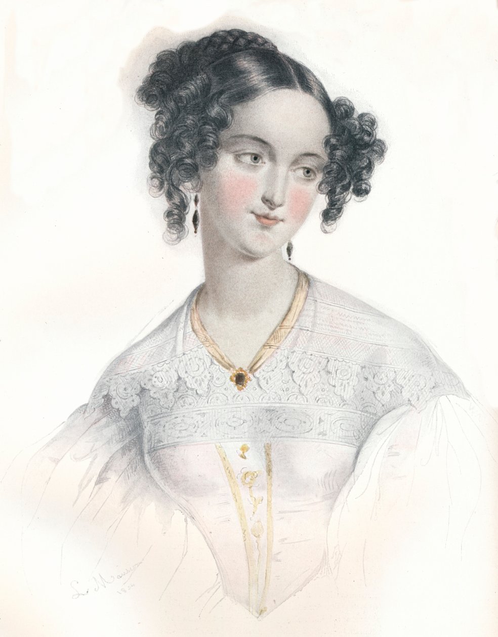 „Mary Teresa, żona szesnastego hrabiego Shrewsbury”, 1834 autorstwa L Mansion