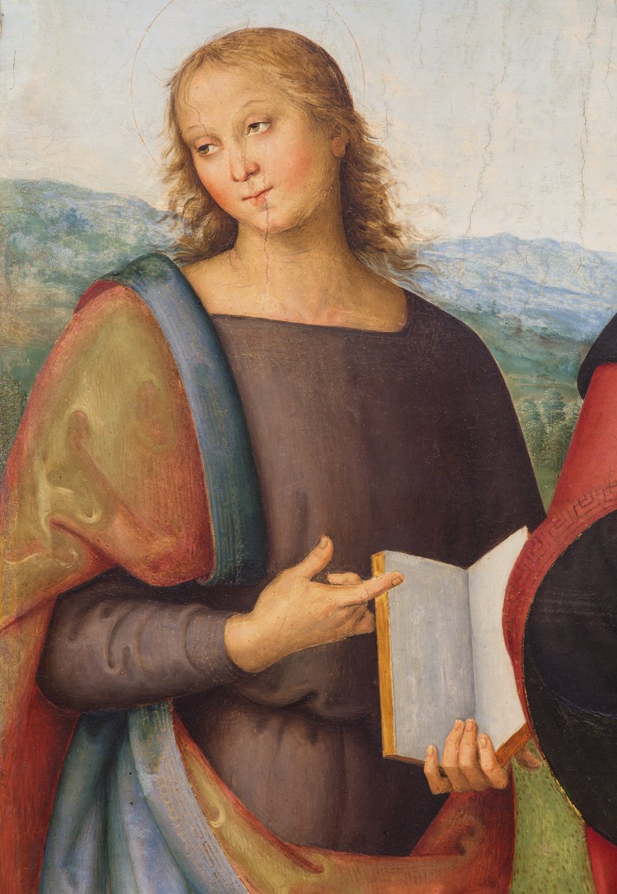 Święty Jan Ewangelista i święty Augustyn, 1502 (olej na płótnie) autorstwa L. & Perugino P. (c.1450-1523) Signorelli