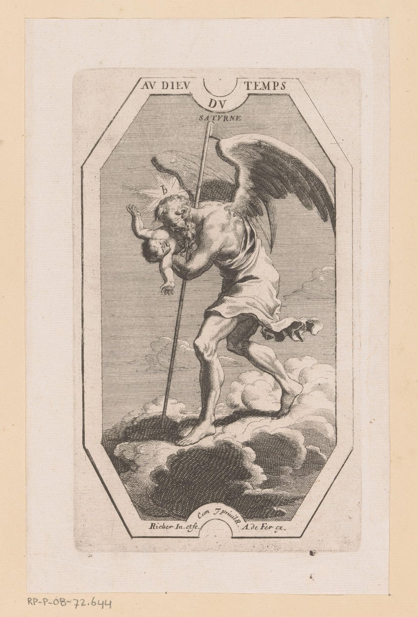Saturn Au Dieu du Temps Saturne (tytuł na obiekcie) Planety (tytuł serii) autorstwa L. Richer